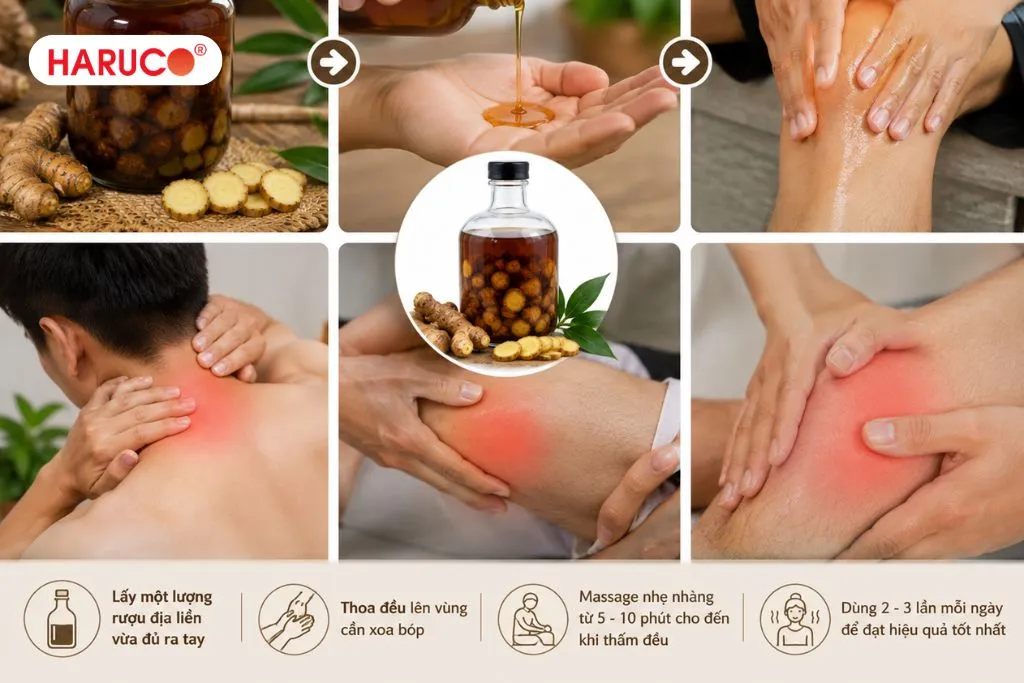 Cách dùng rượu địa liền để xoa bóp