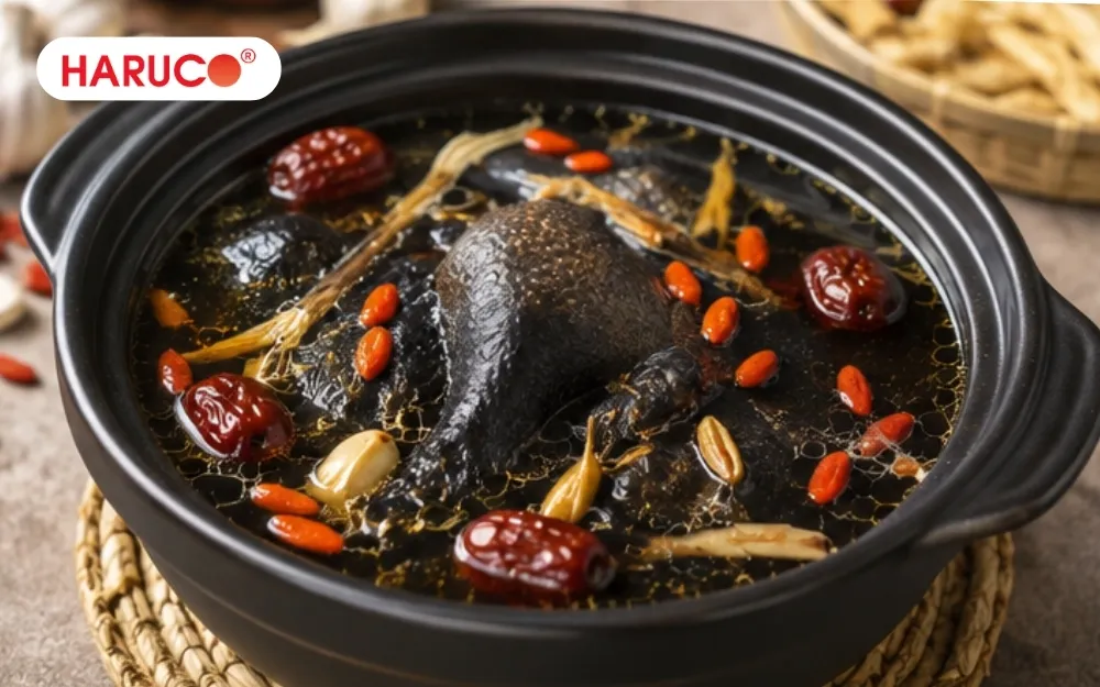 Người mới ốm dậy, người suy nhược cơ thể nên ăn gà ác hầm thuốc bắc