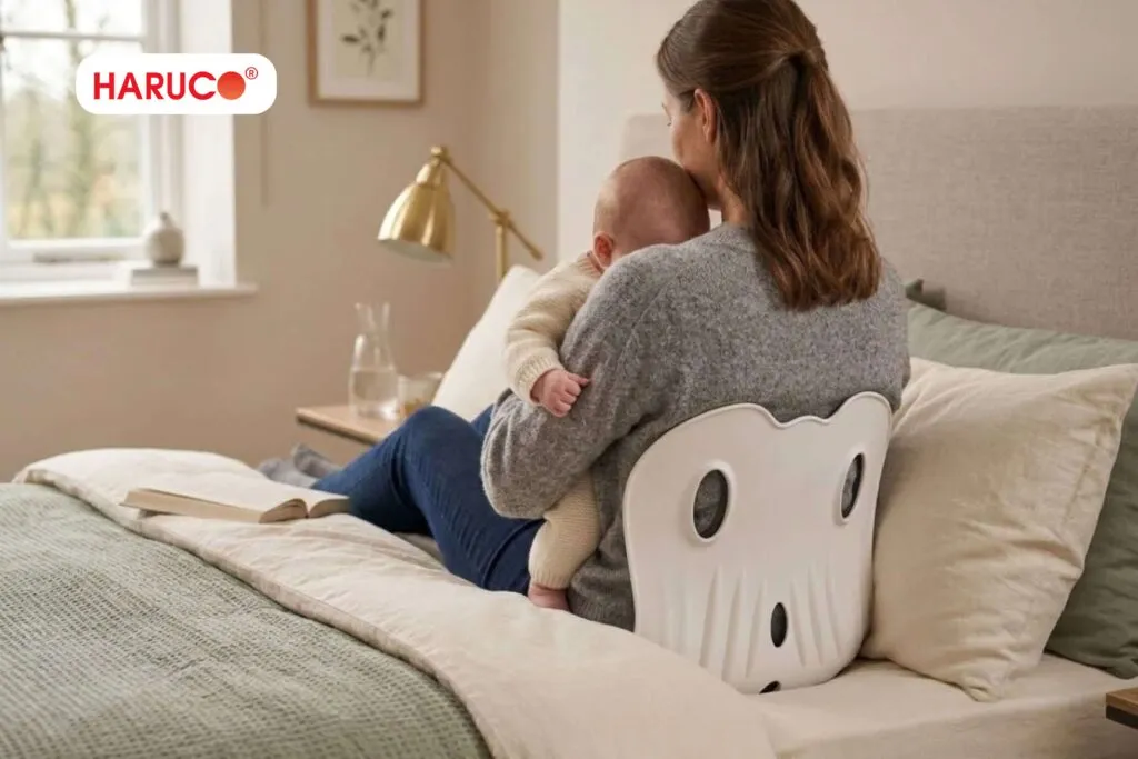 Khi nào bà bầu và mẹ bỉm cần ghế công thái học ngồi trên giường?