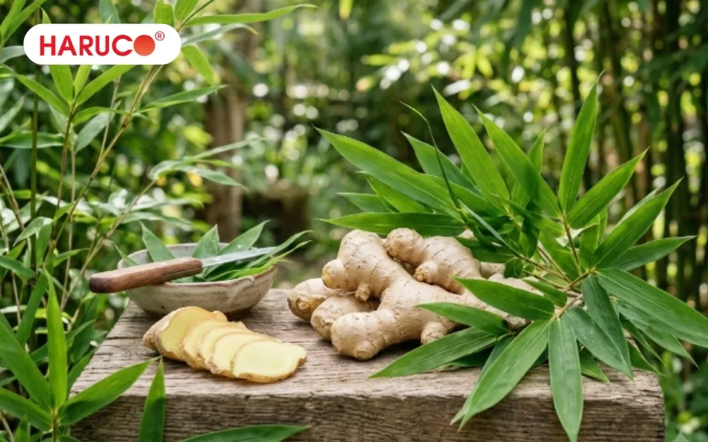 Lá tre và gừng là hai nguyên liệu có thành phần với khả năng kháng khuẩn