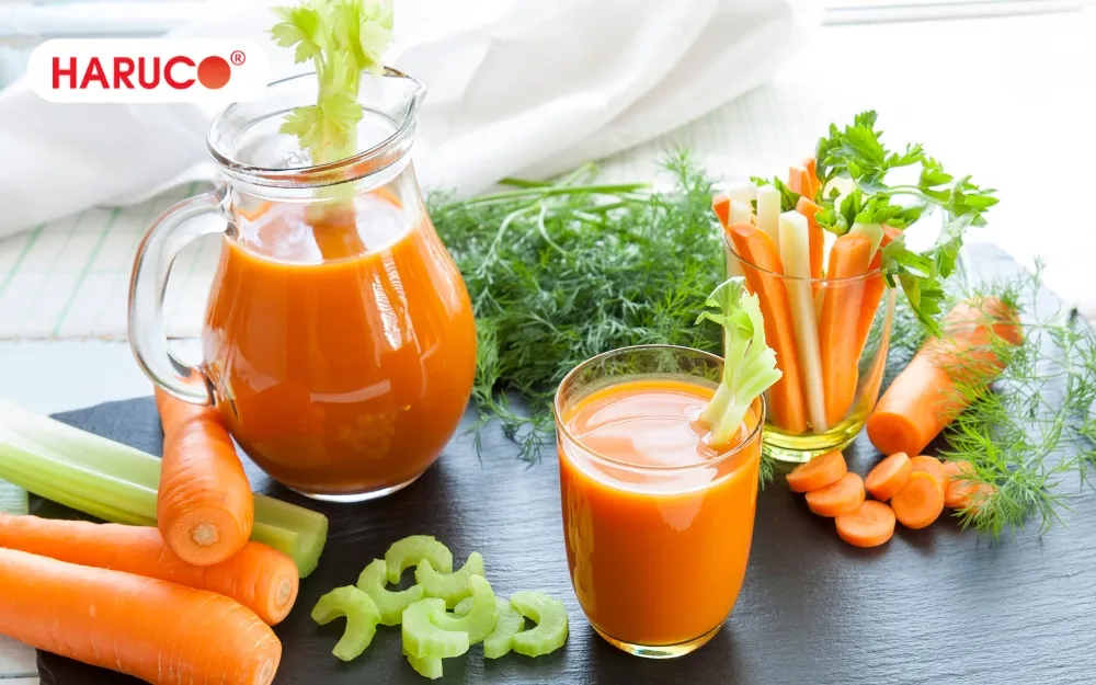 Nước ép cần tây cà rốt tốt cho hệ tiêu hóa