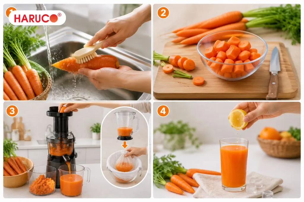 Cách làm nước ép cà rốt thơm ngon, bổ dưỡng tại nhà