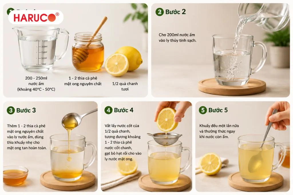 Cách pha nước chanh mật ong để uống buổi sáng