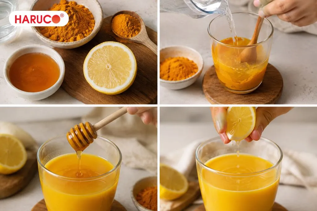 Cách pha nghệ mật ong chanh thơm ngon, dinh dưỡng