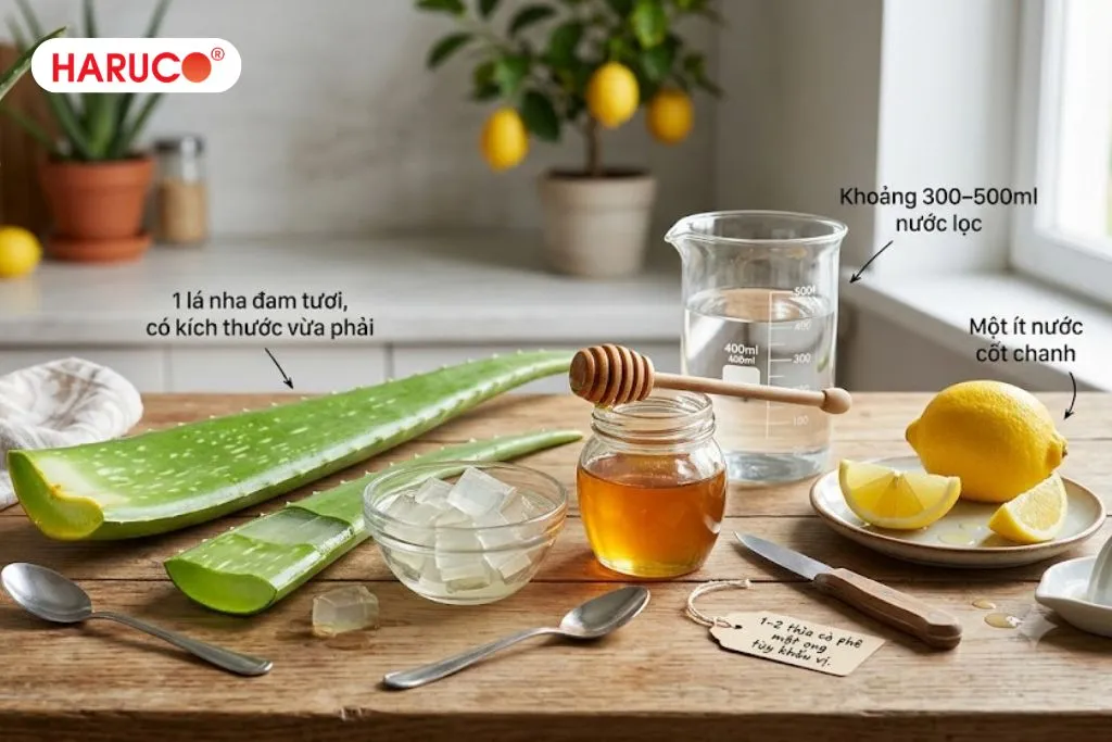 Hướng dẫn cách pha nước nha đam với mật ong tại nhà 