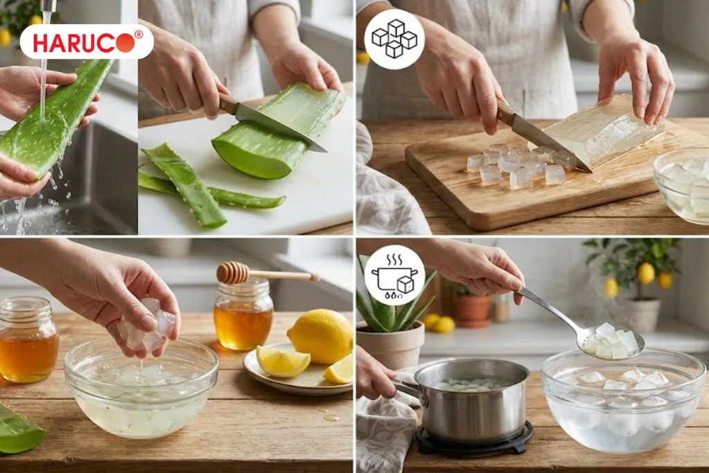 Hướng dẫn cách pha nước nha đam với mật ong tại nhà 