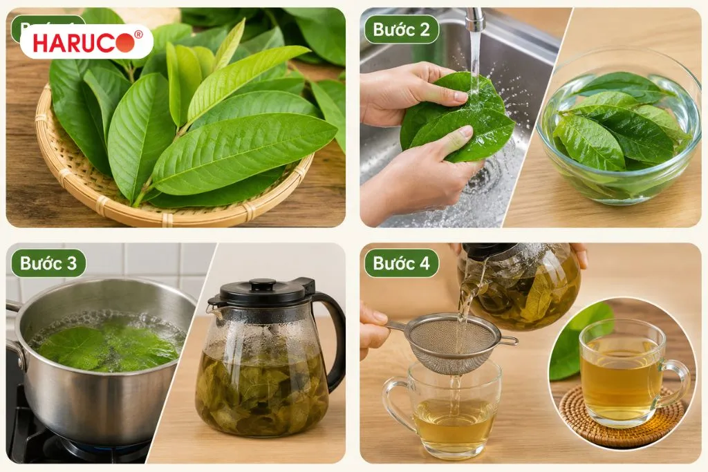 Cách nấu nước lá ổi tươi để uống