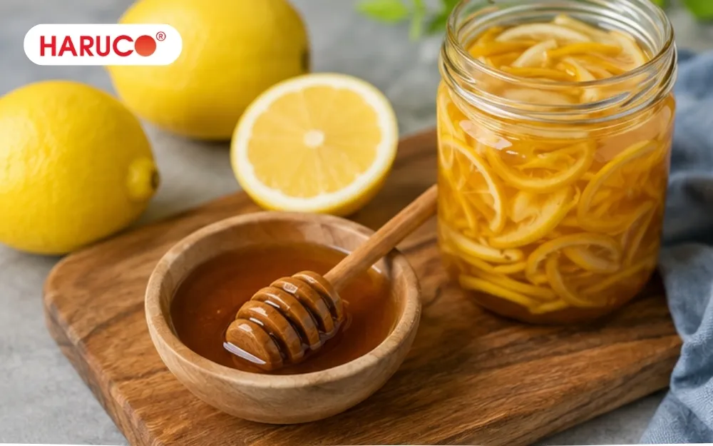 Một ly nước ấm pha vỏ chanh mật ong vào buổi sáng giúp kích hoạt hệ tiêu hóa